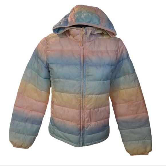 Gap Kids Pastel Rainbow Puffer Jacket Size XL - Picture 3 of 9